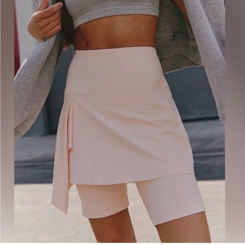 Fp movement Sunrise gym High-Waist Pink Athletic Skort with Built-In Bike Shorts